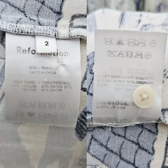 Reformation Gavin Blue White Portugal Printed Open Back Cap Sleeve Midi Dress - Picture 11 of 16